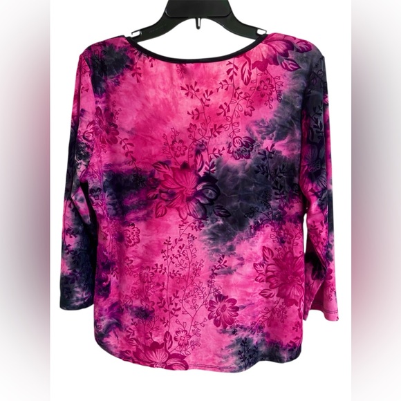 Y2K Sami Jo Tie Dye Pink Black Velvet Burnout Fairy Corset Grunge Top Size XL - Picture 2 of 7